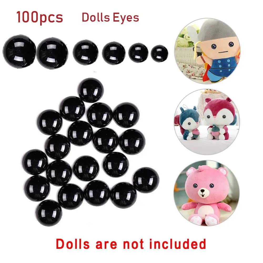 100pcs Baby Kids Plush toy Plastic Dolls Accessories Animals Puppets making Black Safety Eyes Bears Needle Felting