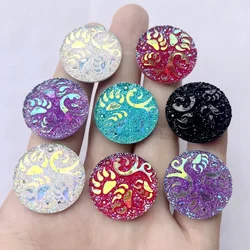 25mm round bear claw dragon totem resin AB color Rhinestone DIY jewelry indigenous earrings decoration flat back scrapbook