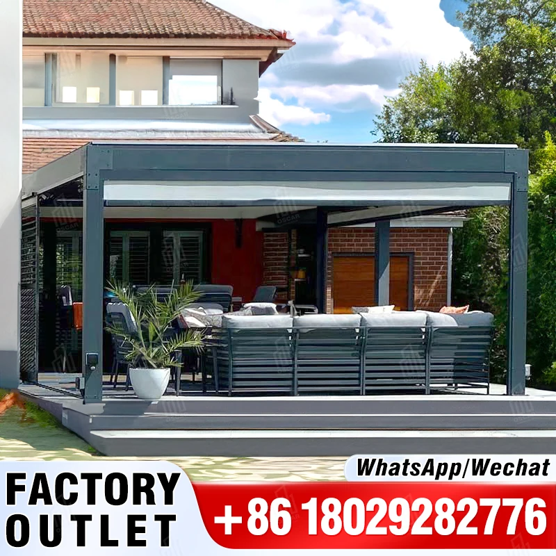 

Outdoor Cheap Awnings Bioclimatic Aluminium Pergola Carport Canopy With Polycarbonate Roofing