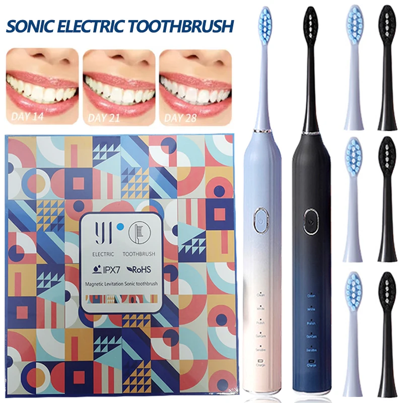 

Sonic Electric Toothbrush For Adults Rechargeable High Frequency Cleaning 5 Speed Mode Home Waterproof Tooth Cleaner Automatic
