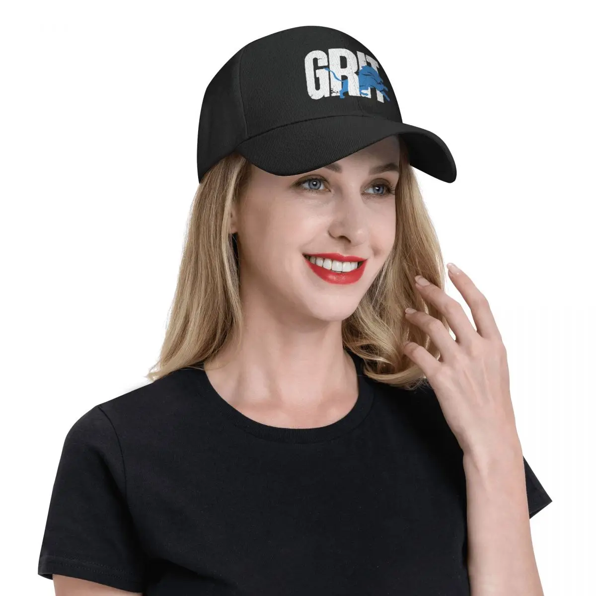 New Unisex Retro Detroit Lions Grit Logo Baseball Cap