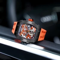 TSAR BOMBA Mens Automatic Watch MIYOTA Movement Skeleton Tonneau Waterproof Wristwatch Luxury Clock Mechanical Watch for Men photo 4