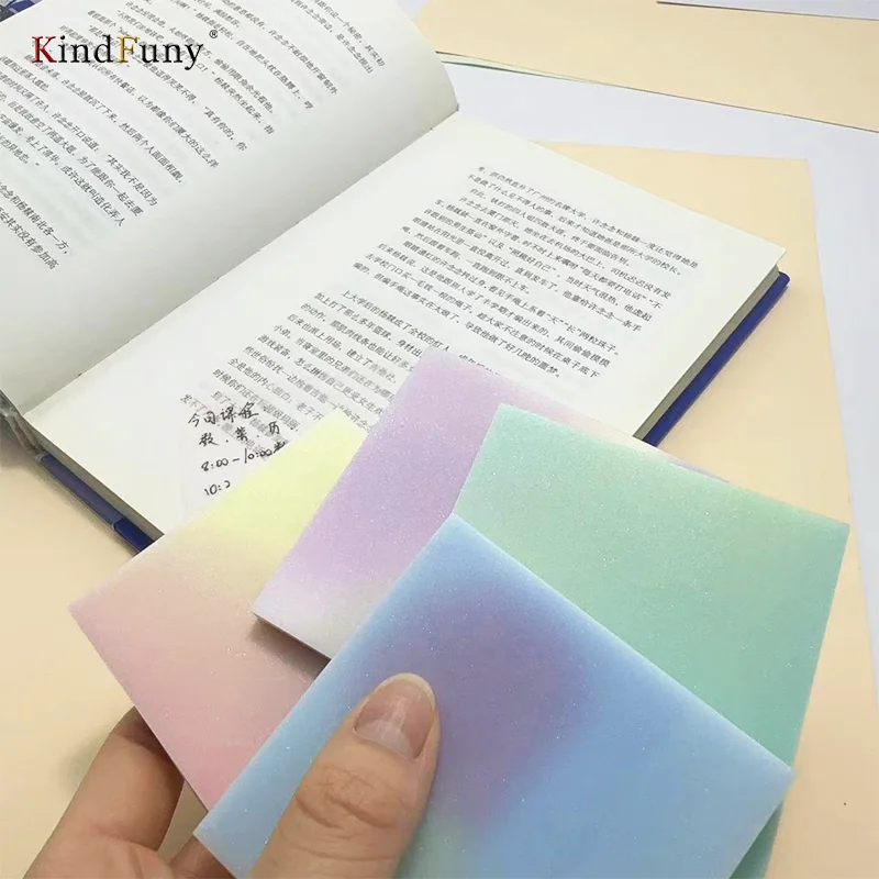 KindFuny 200pcs Transparent Sticky Notes Tab Self-Adhesive Posted It Clear канцелярия Annotation Books Page Marker Stationery