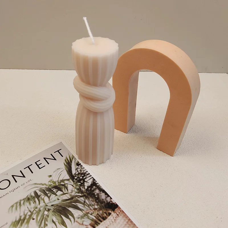 Knot pillar silicone mold DIY minimalist style candle mold plaster mold