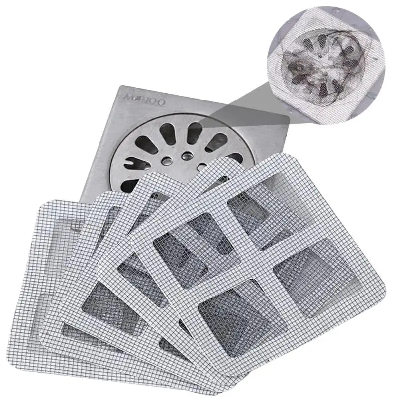 10/5pcs Anti-blocking Insect-proof Floor Drain Filter Disposable Hair Filter Mesh Bathroom Drain Cover Sink Floor Drain Sticker