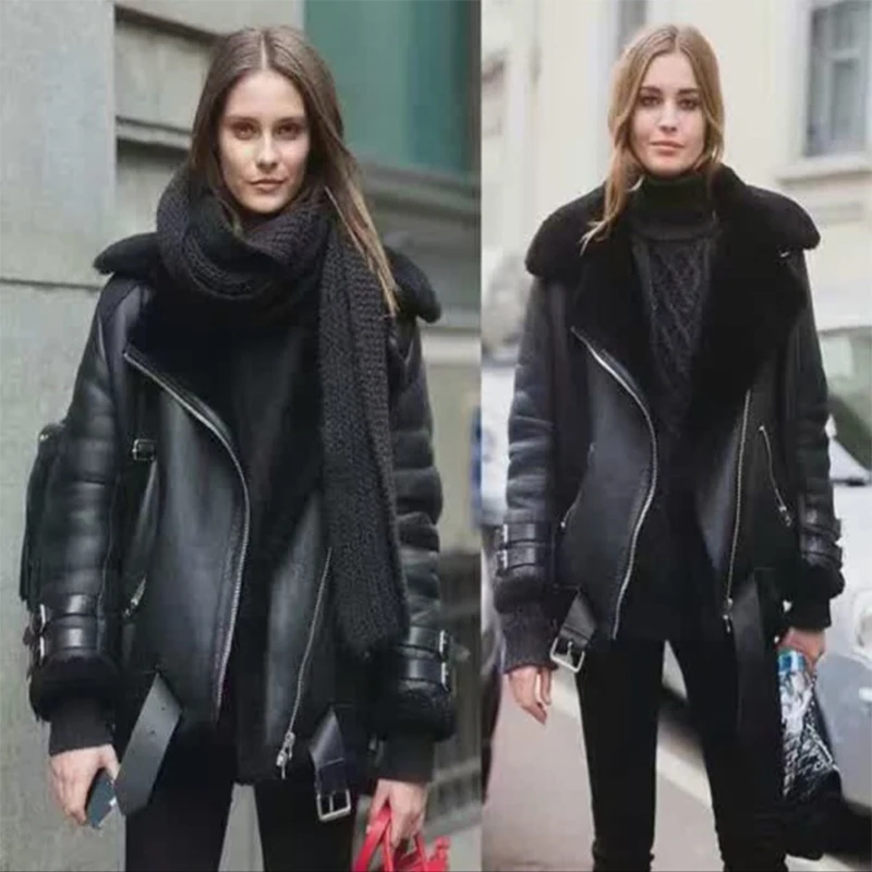 

New Natural Fur Jacket for Men and Women Original Sheep Fur Integrated Double Layered Collar Genuine Leather Jacket Winter Trend