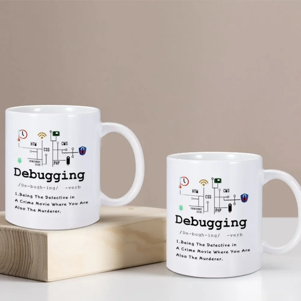 Debugging Definition Mug Computer Programmer Tea Cup Coffee Mug Perfect Gift Coding Programming IT 11 oz Ceramics Home Drinkware