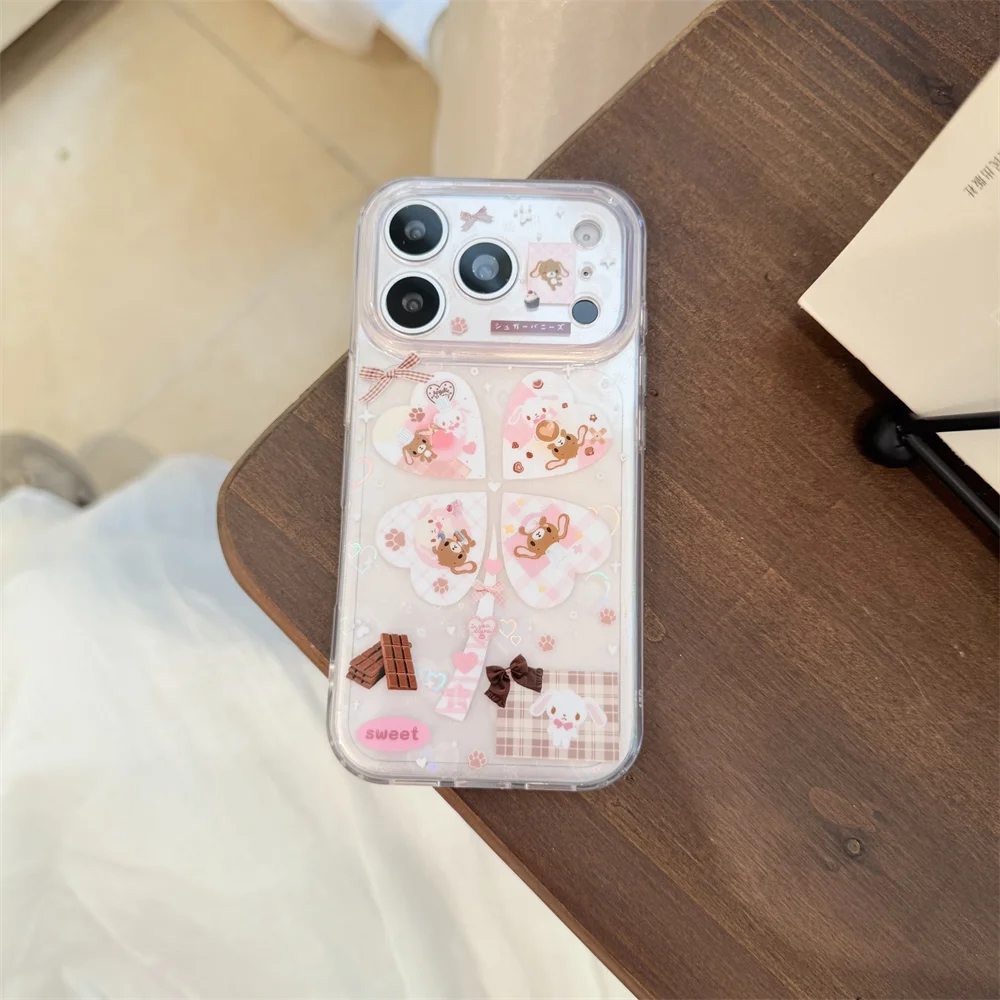 

Cartoon Dessert Rabbit Silicone Phone case for iPhone 17 16 15 17 Pro 15 Pro Max 16 Max Funda Cute Shockproof Cover For 17 Cases