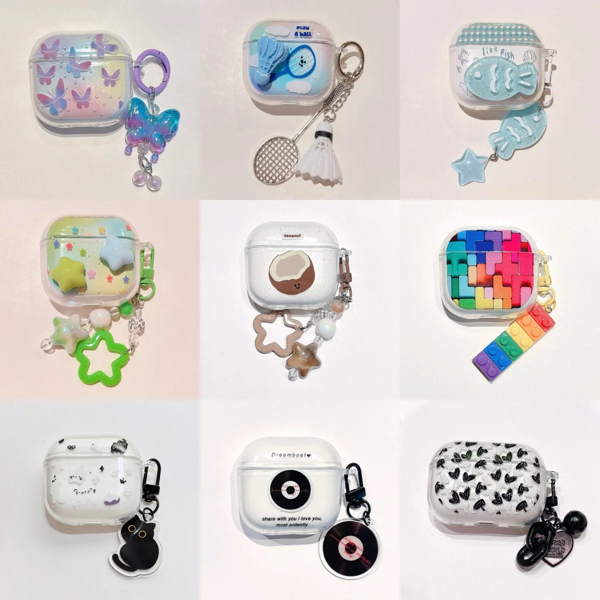 Clear TPU Case For AirPods 5 4 3 2 1 Pro3 Pro2 Pro Wireless Earphone Cover Shockproof Anti-Scratch Protective Shell With Hook