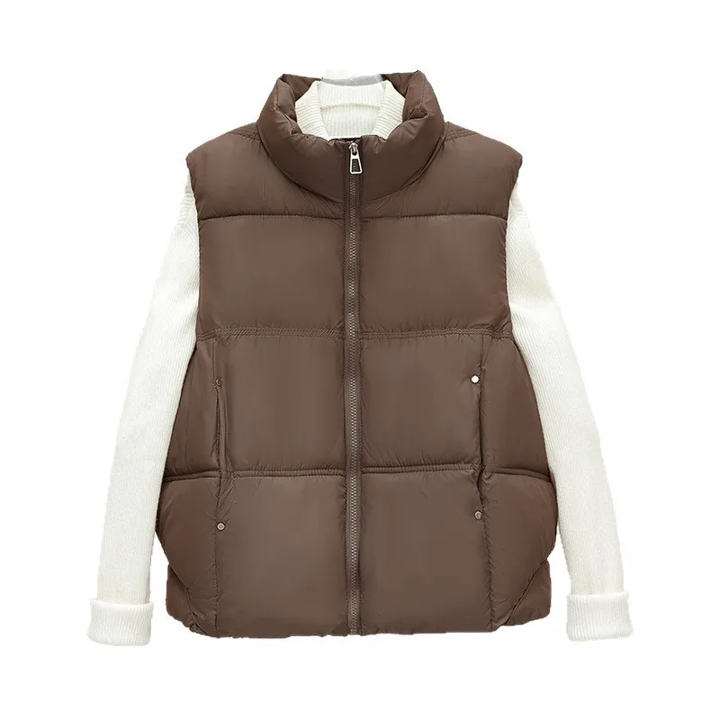 

Women's Loose Sleeveless Stand Collar Cotton Vest 2025 Winter New Style Comfortable Breathable Outerwear Fashionable Commute