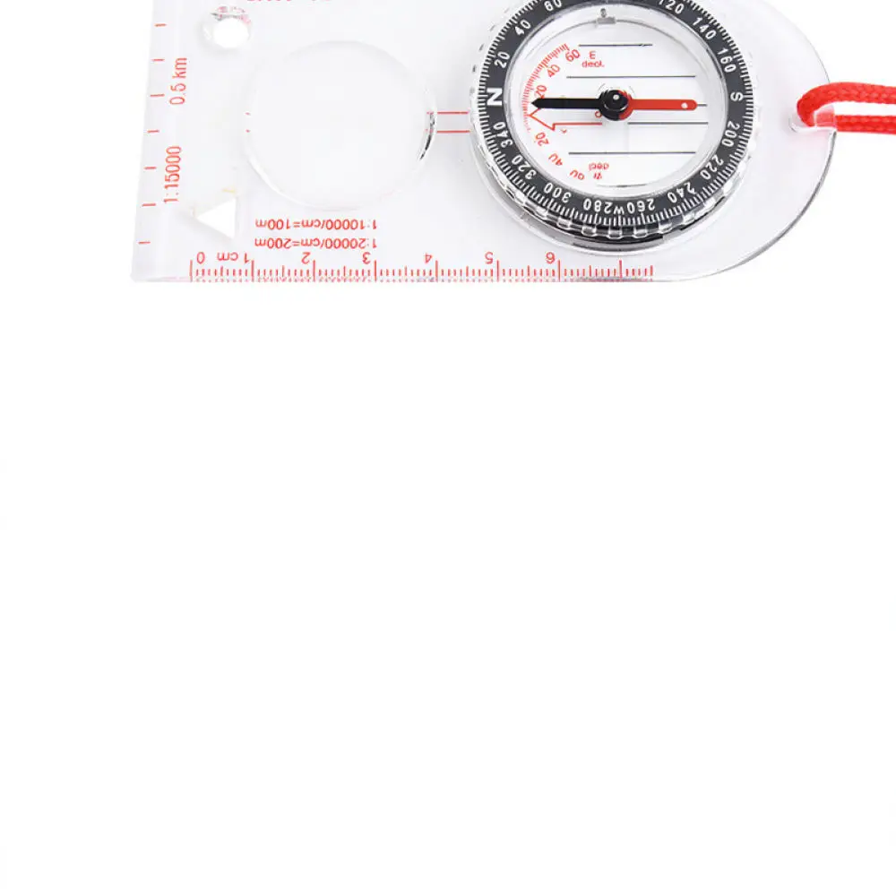 Map Measuring Compass Ruler With Magnifying Glass For Camping Hiking Trekking Wilderness Scouting Navigating Gear