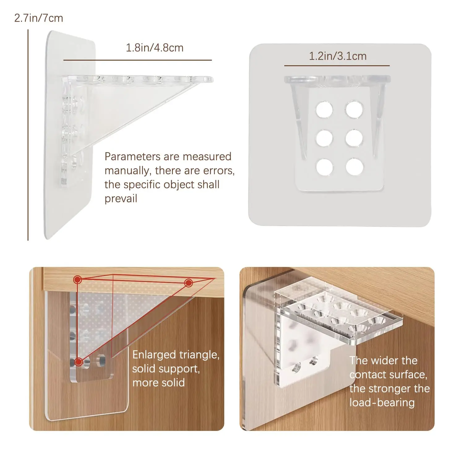 1/2PCS Shelf Support Adhesive Pegs Closet Partition Bracket Cabinet Support Clips Wall Hanger Sticker For Kitchen Bathroom