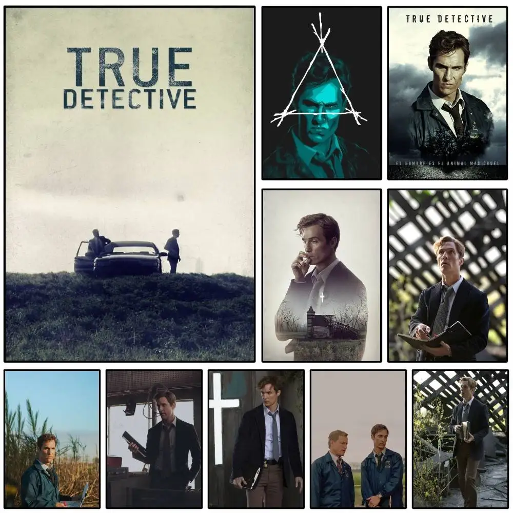 1PC Movie T-True D-Detective Poster Self-adhesive Art Waterproof Paper Sticker Coffee House Bar Room Wall Decor