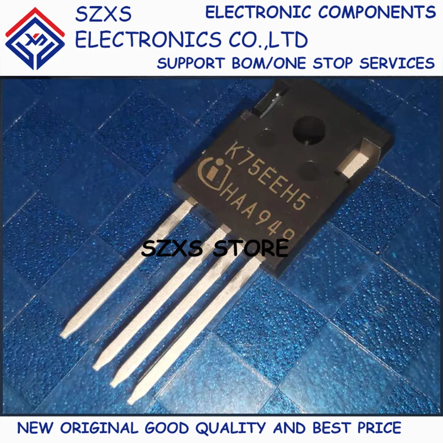 

New Original 5Pcs K75EEH5 IKZ75N65EH5 TO-247-4 650V 75A Powerful IGBT Transistor In Stock Electronic Components Good Quality