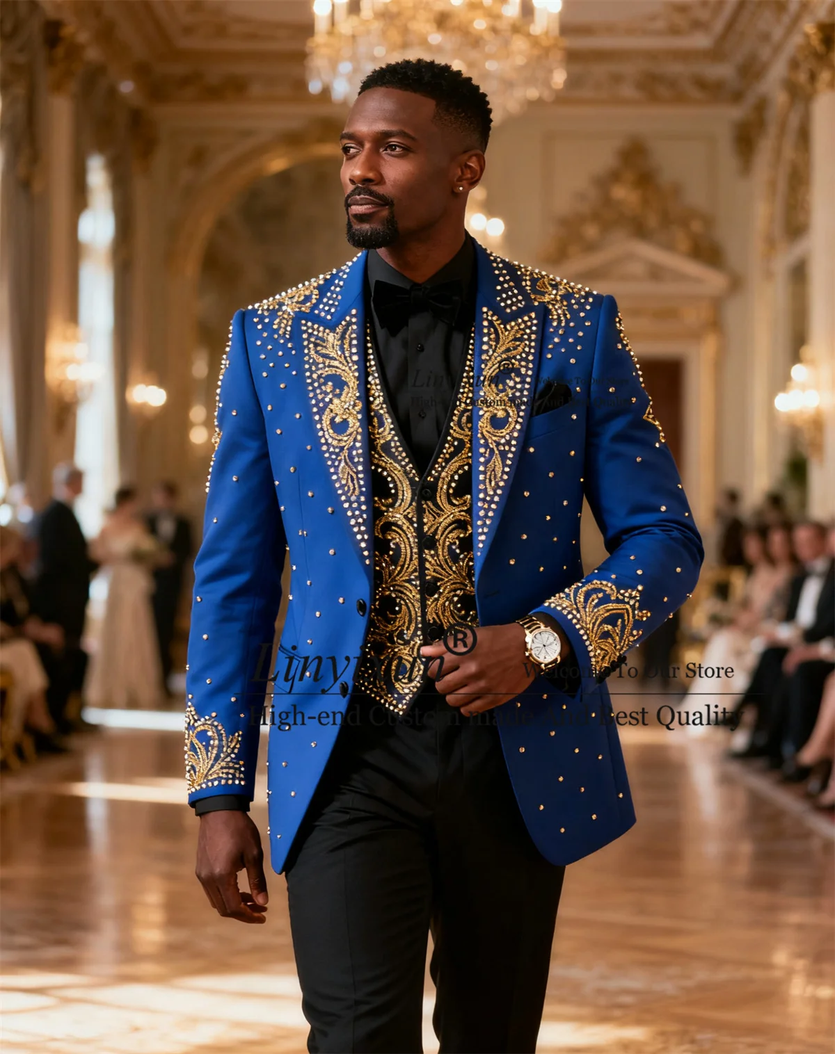 

Блестящий блестящий лацкан с бриллиантами, мужские костюмы, комплекты из 3 предметов, свадебный смокинг, мужской пиджак для выпускного жениха, индивидуальный Ternos Completo