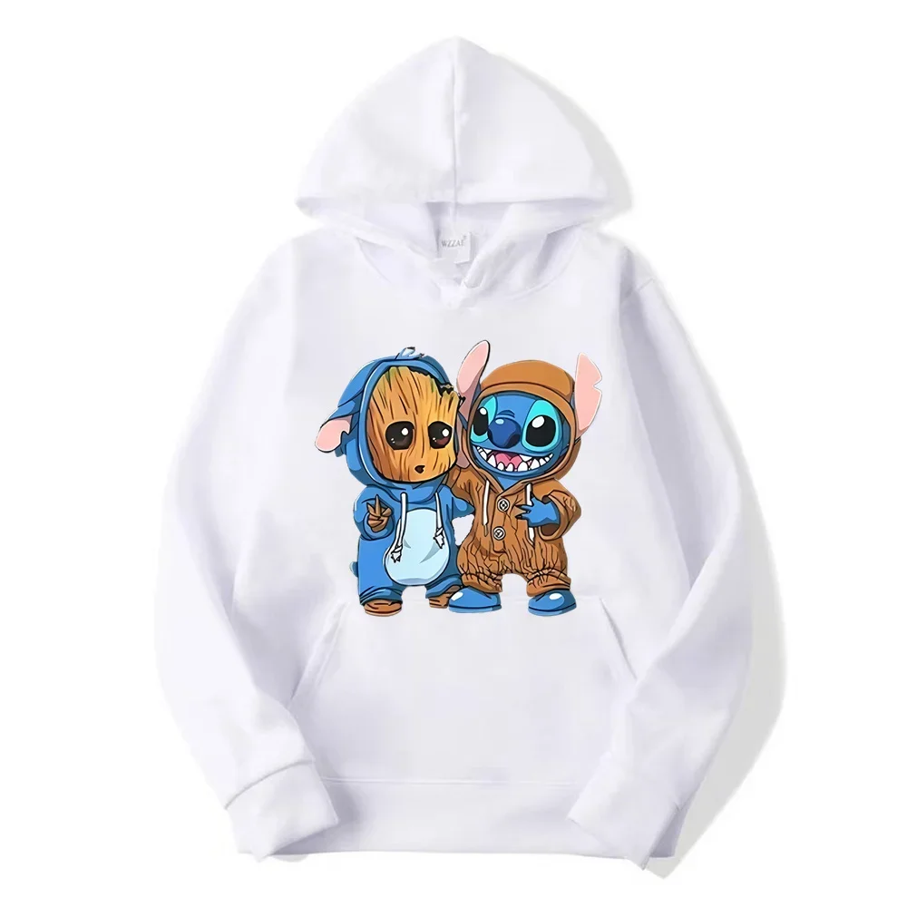 Stitch Men Pullover Cartoon Anime Women Hoodies New Casual Autumn Winter Couple Oversized Sweatshirts Clothes Tops