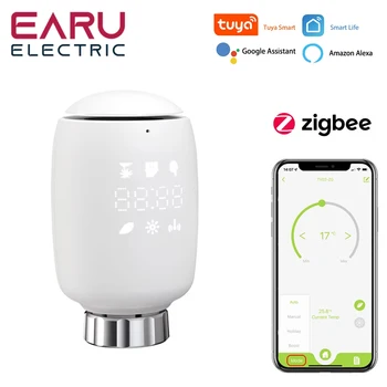 Tuya ZigBee Smart Radiator Actuator TRV Programmable Thermostatic Radiator Valve App Remote Temperature Controller Support Alexa
