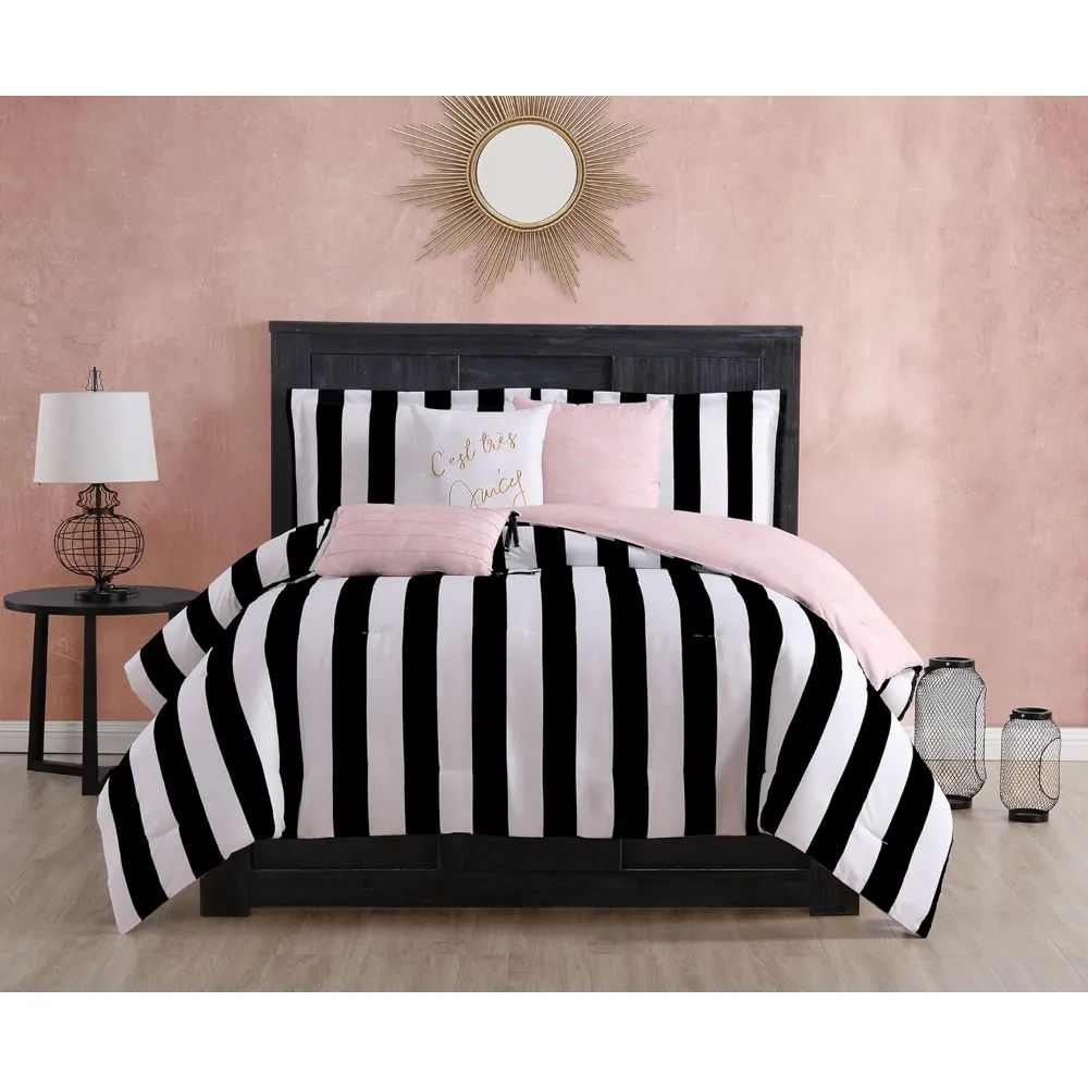 

Bedding Cabana Stripe 6-Piece Reversible Set, Designed To Last, Anti-pilling, Wrinkle Resistant, Easy Care, Bedspread