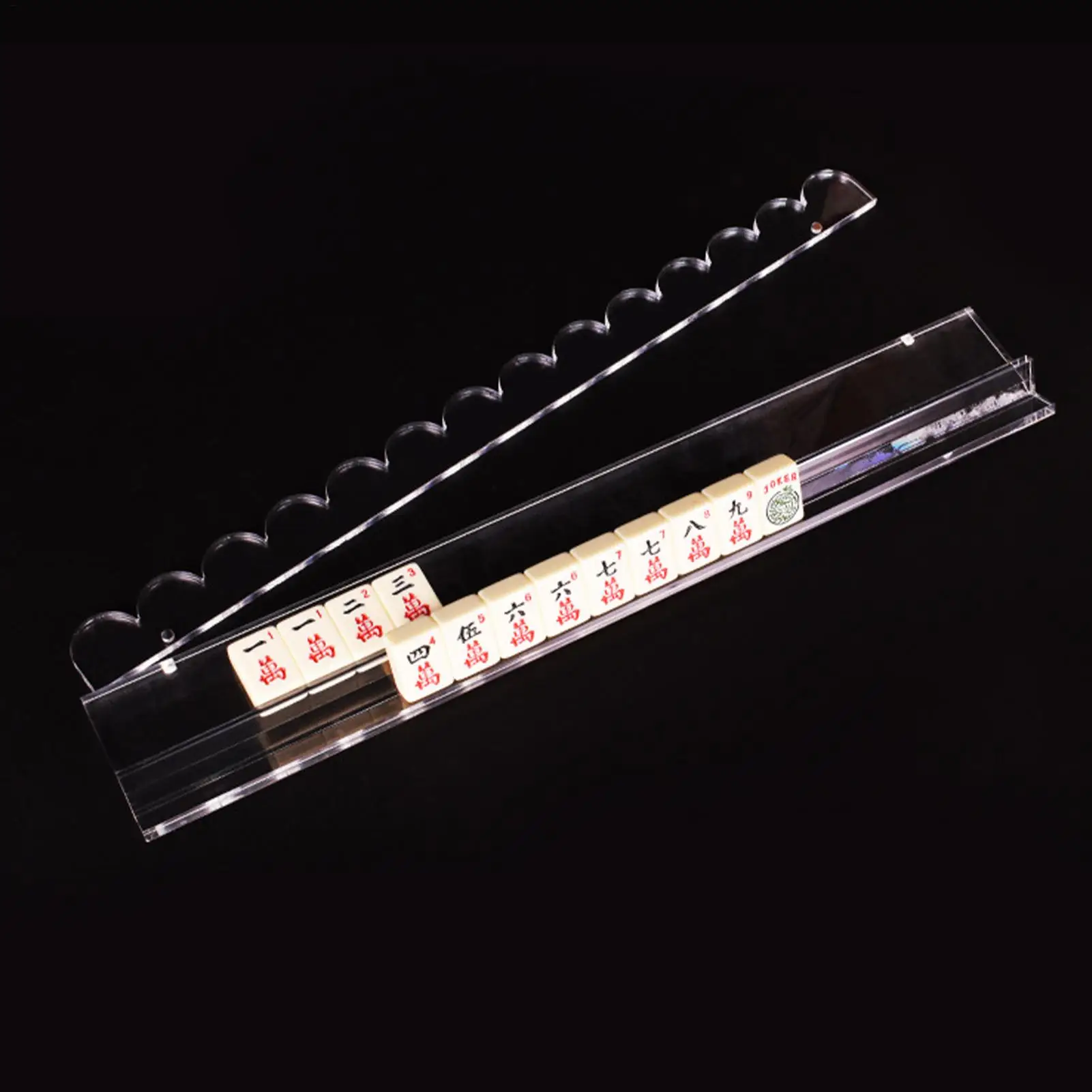 

Acrylic Transparent Mahjong Rack with Magnetic Pusher 3-in1 Mahjong Tile Pusher & Organizer Quick Setup for Home Use