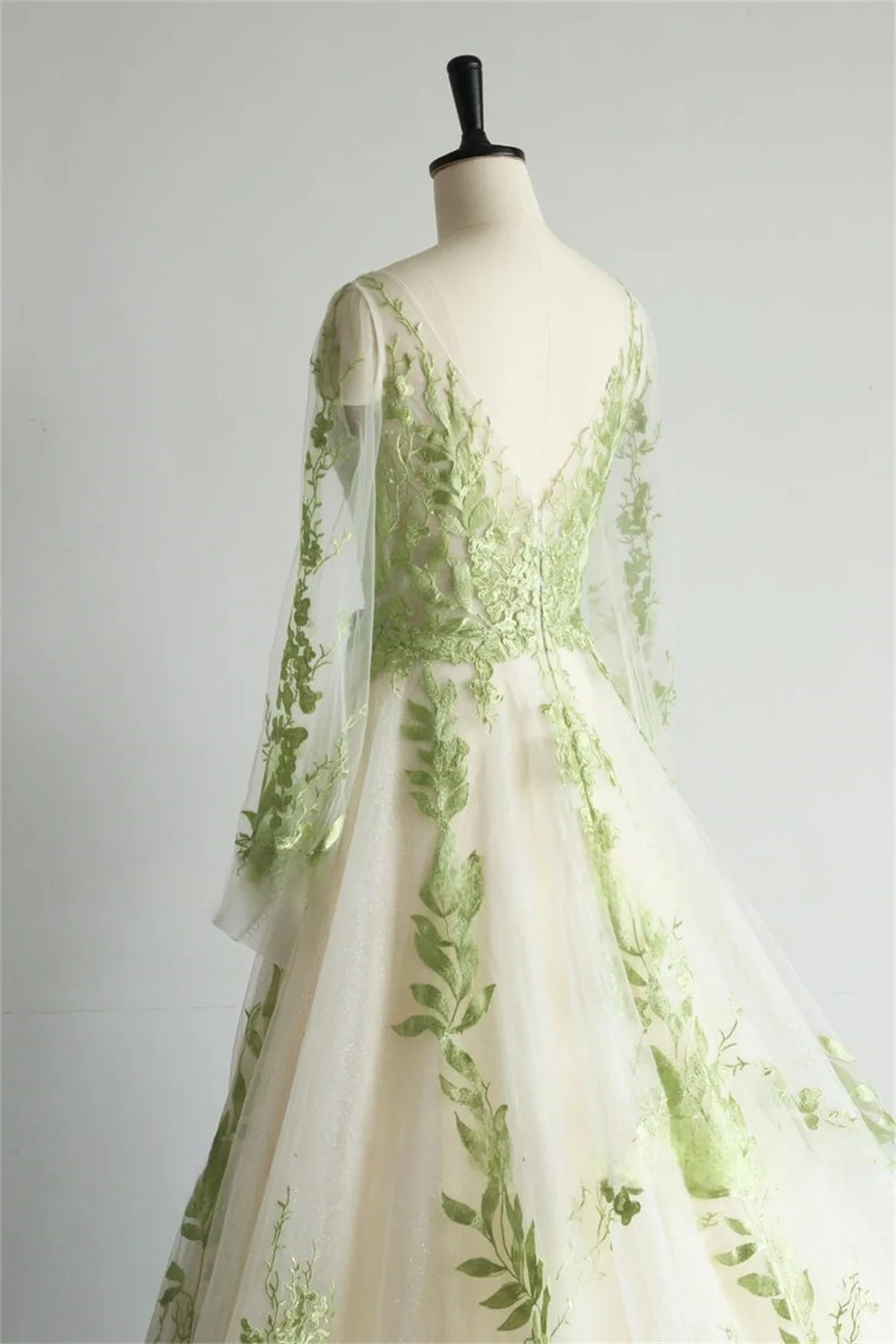 slim fit dress slacks Long sleeve Lace Wedding Dress and Floral Corset top Claire Pettibone