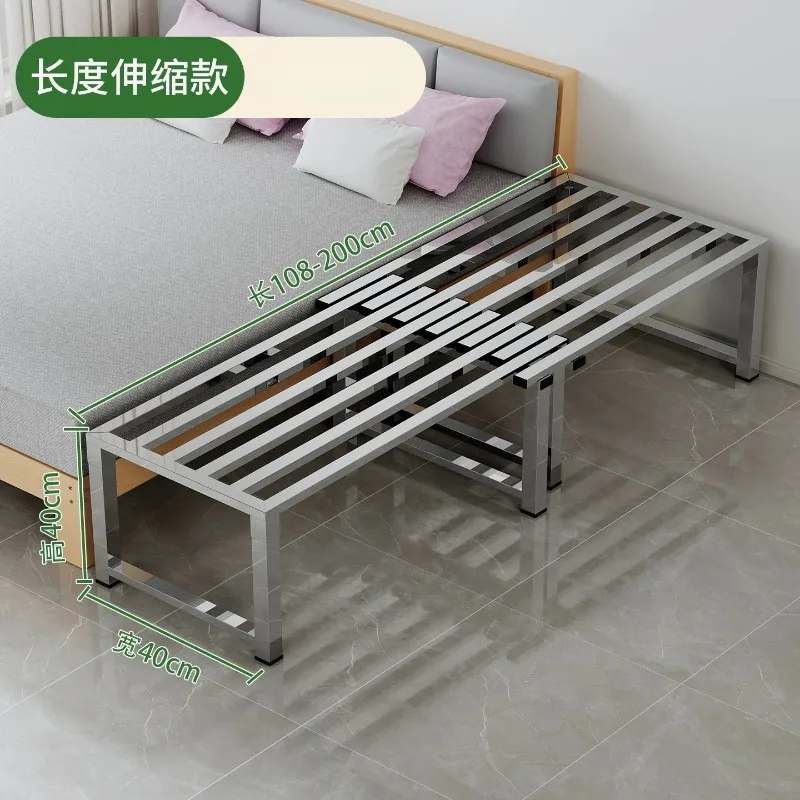 Stainless Steel Telescopic Splicing Bed Space Saving Thickened Widened Portable Home Hotel Bed