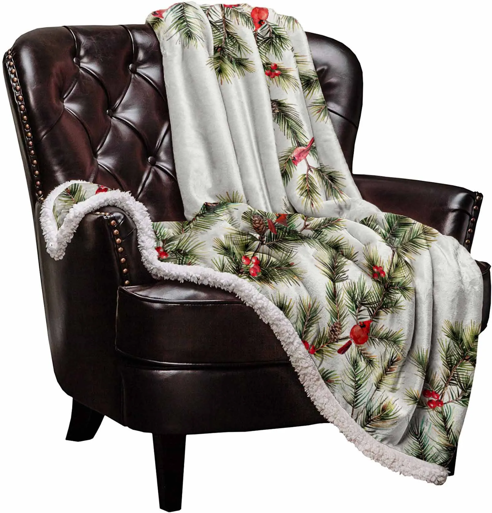 Christmas Pine Needle Jam Cashmere Blanket Warm Winter Soft Throw Blankets For Beds Sofa Wool Blanket Bedspread