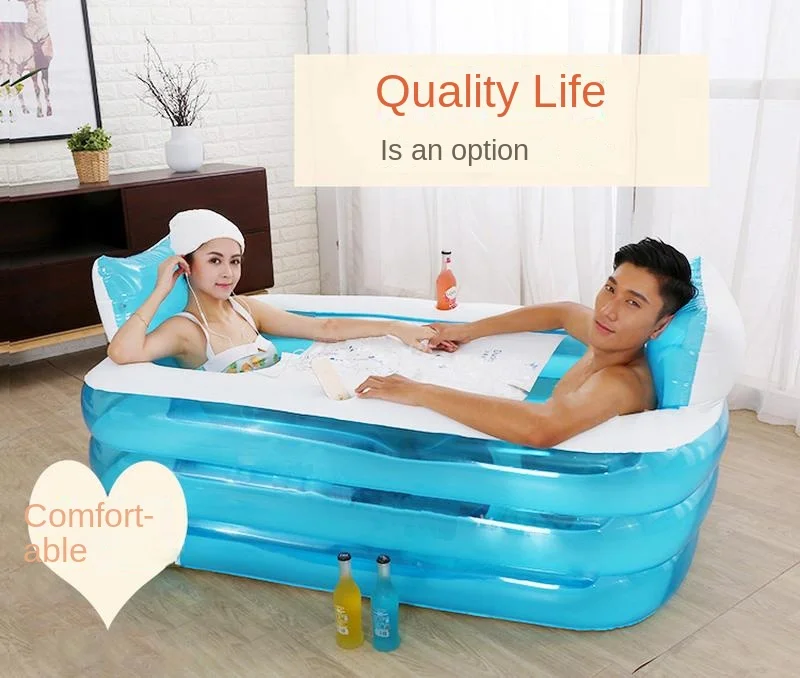 Bathtub Inflatable Bath Barrel Folding Bathtub Double Bath Couple Adult Mandarin Duck Bath Artifact