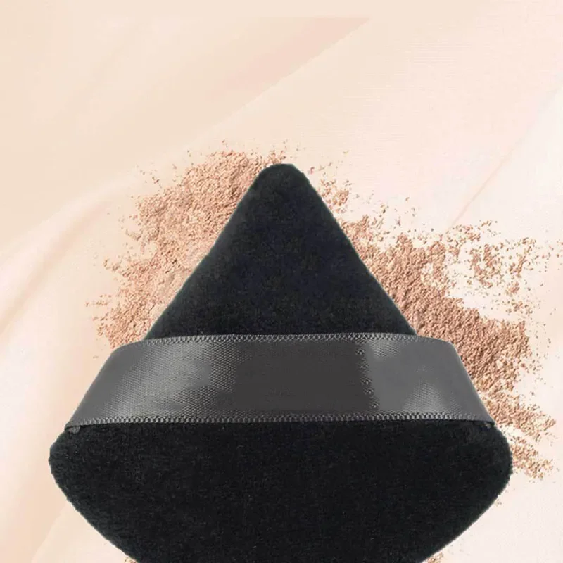 Triangle Velvet Powder Puff Mini Makeup Sponge for Face Eyes Soft Cotton Cosmetics Washable Lightweight Velvet Makeup Tool