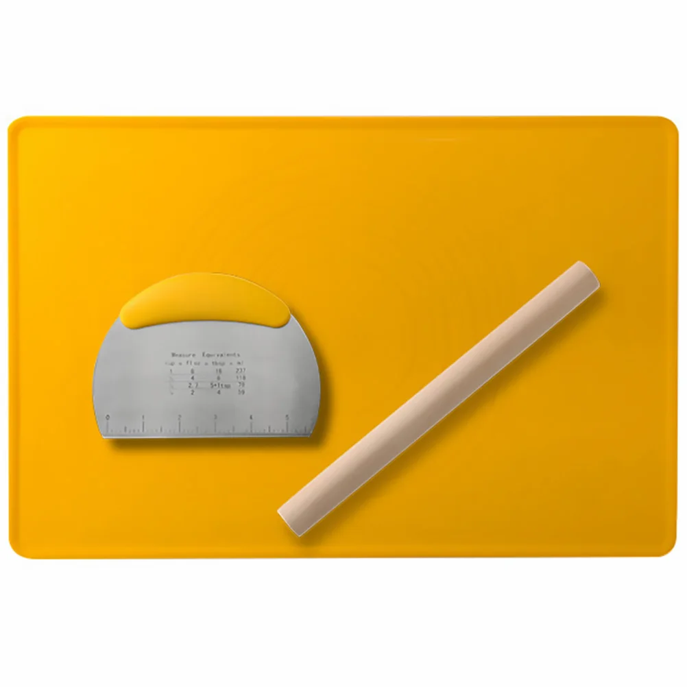 

Silicone Baking Mat Dough Pad Rolling Pin Set Smooth Surface Easy Clean Stainless Steel Dough Practical Tool for Dumpling