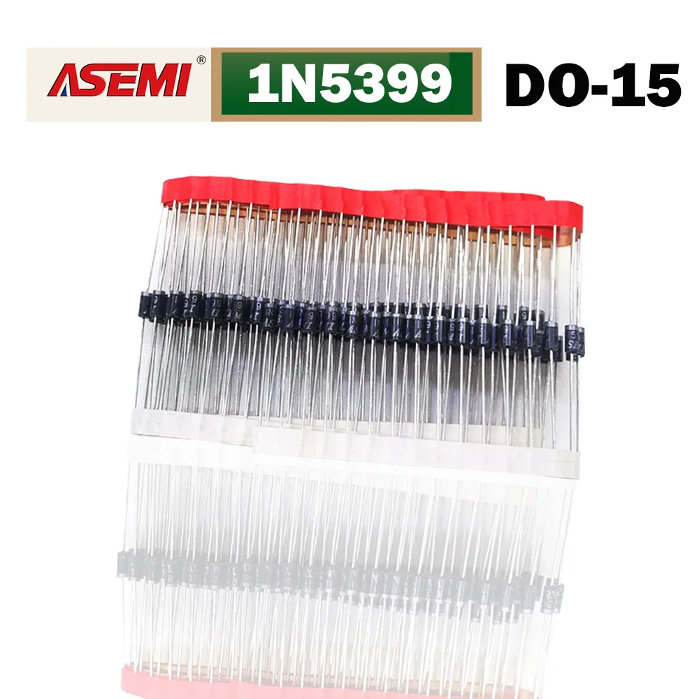 1N5399 1.5A 1000V Rectifier Diode DO-15 ASEMI For High-voltage Low-power Switching Power Supply