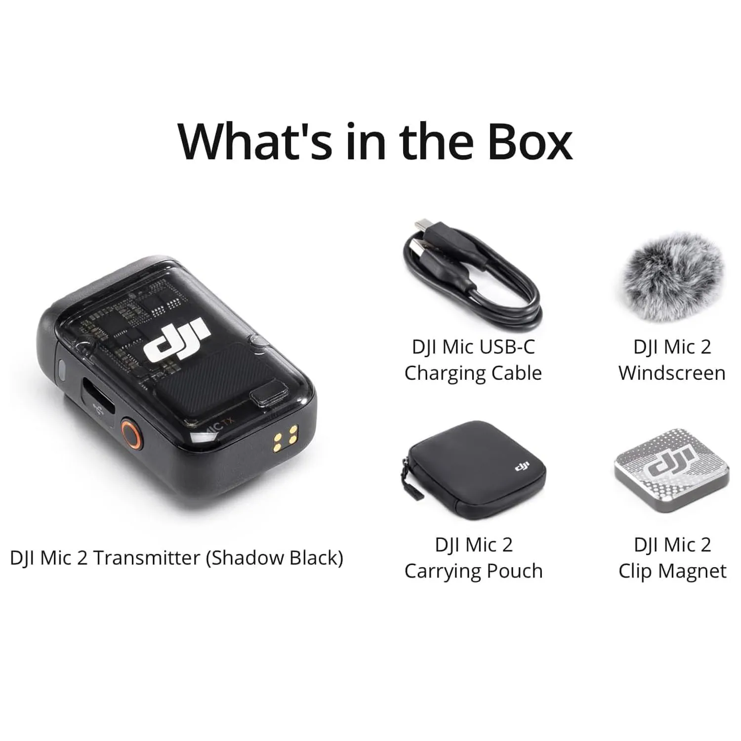 Refurbished Used DJI Mic 2 Transmitter Wireless Bluetooth Microphone with Intelligent Noise Cancelling 14-Hour Internal Recording 6-Hour Battery Magnetic Attachment for Vlogs view 8