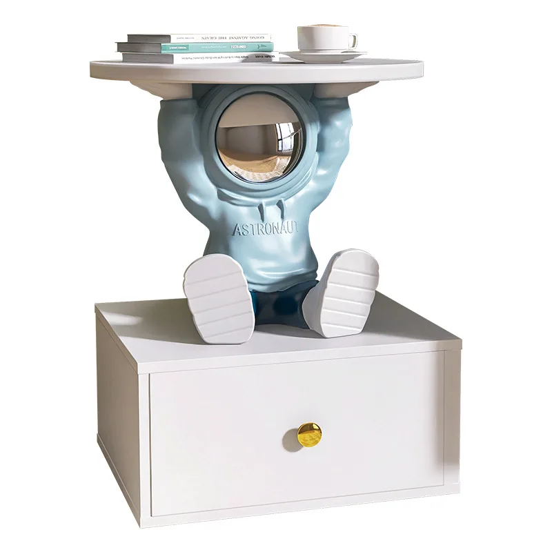 

Creative astronaut bedside table floor lamp living room bedroom integrated storage rack