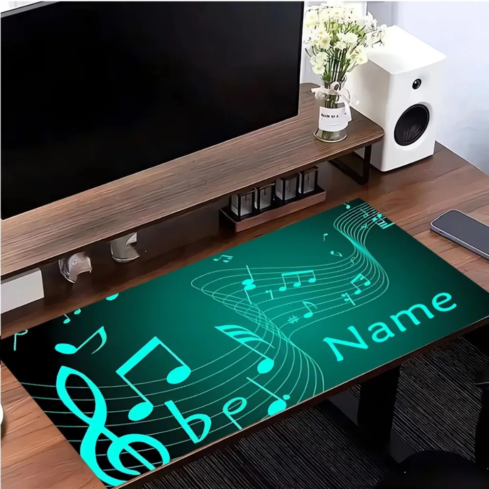 [2D Flat] 1pc Custom Personalized Teal Music Note Treble Clef Mouse Pad Custom Name Multi Sizes Gaming Mouse Pad