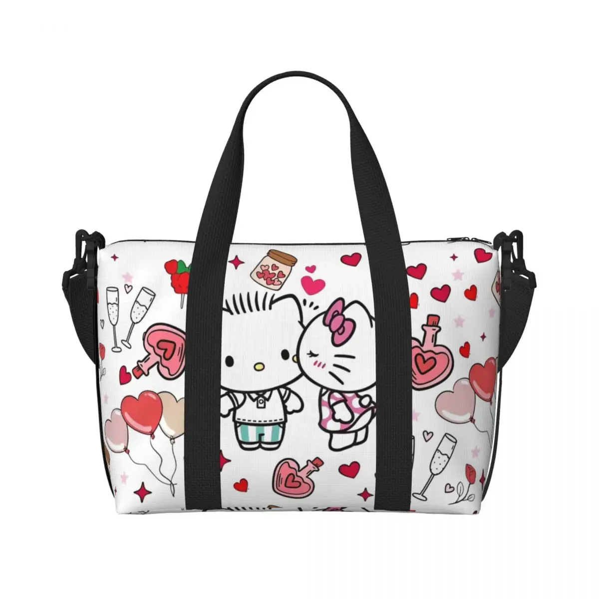 

Большая сумка-тоут Hello Kitty Kawaill Cat Daliy, женская водонепроницаемая пескозащитная сумка-тоут для путешествий