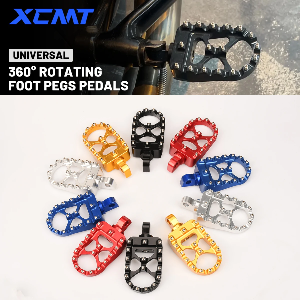 

For Harley Sportster XL 883 1200 Dyna Street Bob Bobber Custom Wide MX Foot Pegs Motorcycle 360° Roating Footpegs Accessories