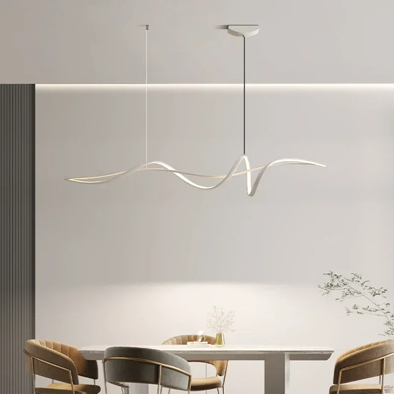 

Modern simple led light luxury and high-end dining table chandelier with Nordic minimalist style