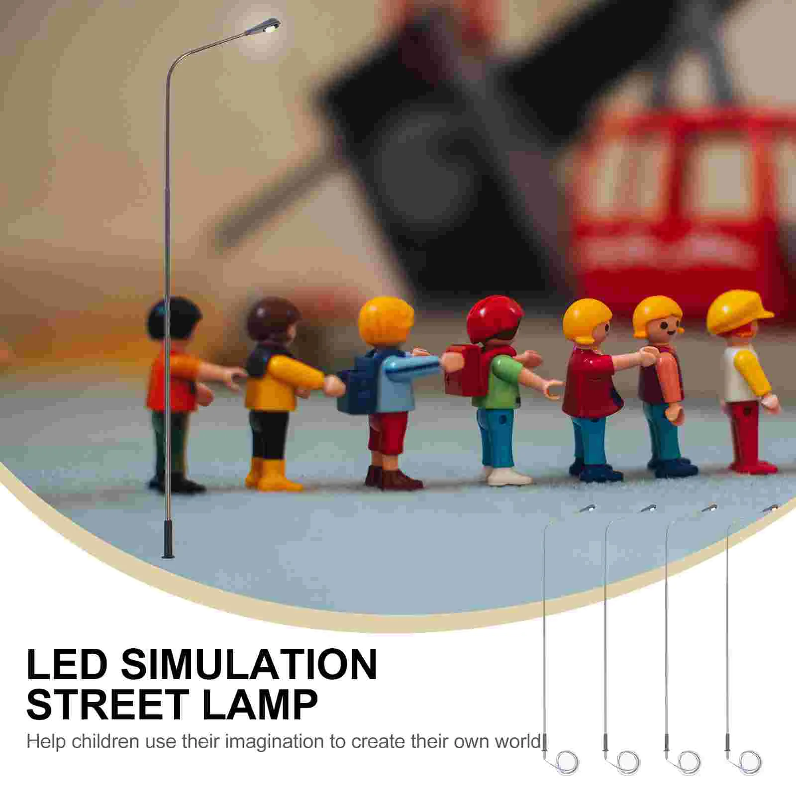 2 Pcs Decorate Simulated Street Lamp Child Outdoor Christmas Patio Metal Solar Lights DIY Adornment