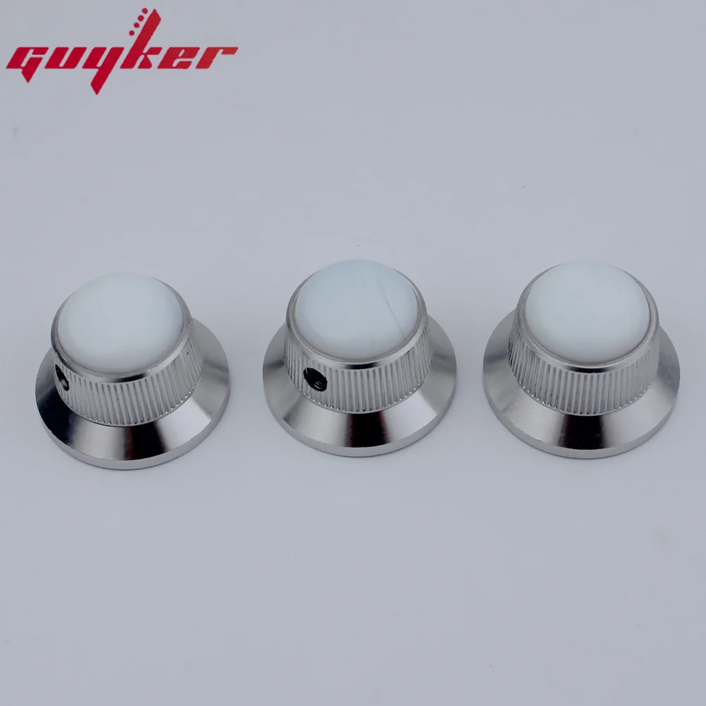 Electric Guitar Bass Metal Control Volume Knob Hat Type Opal Stone Surface