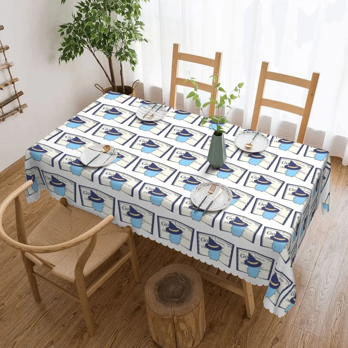 The Go Gopher Golang Witch Learning Tablecloth Restaurant Kitchen Rectangular Tablecloth Tablecloth Outdoor Dining Table Cover