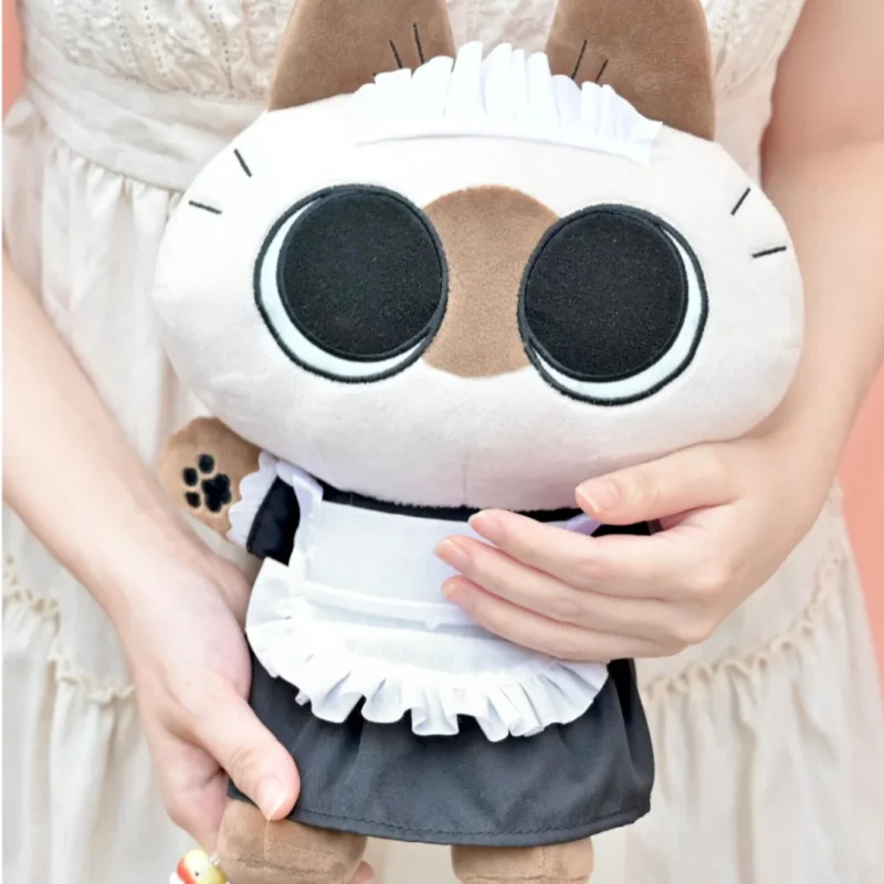 

Подлинная сиамская плюшевая игрушка кота Xiaodou Ni Douni, ресторанная серия, плюшевая кукла, костюм, кулон, кукла в стиле горничной шеф-повара, подарок