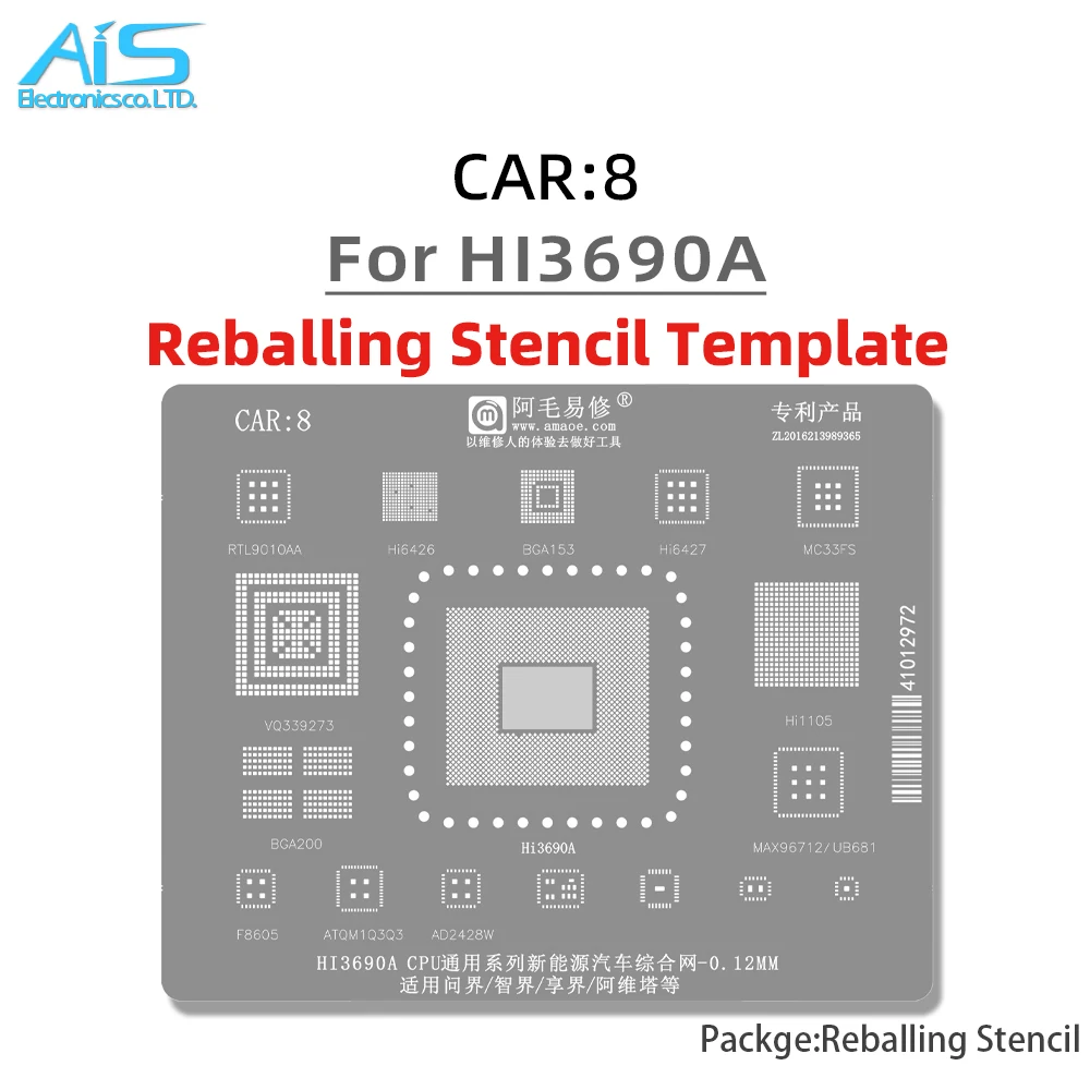 BGA Reballing Stencil Template Station For Hi3690A RTL9010AA BGA200 VQ339273 HI6426 HI6427 HI1105 BGA153 MC33FS MAX96712 AD2428W