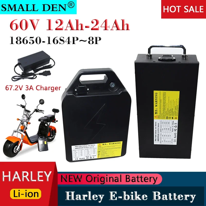 60V 12Ah 15Ah 18Ah 21Ah 24Ah Harley electric vehicle Lithium battery pack 2000W High power For E-two wheeler motorcycles scooter