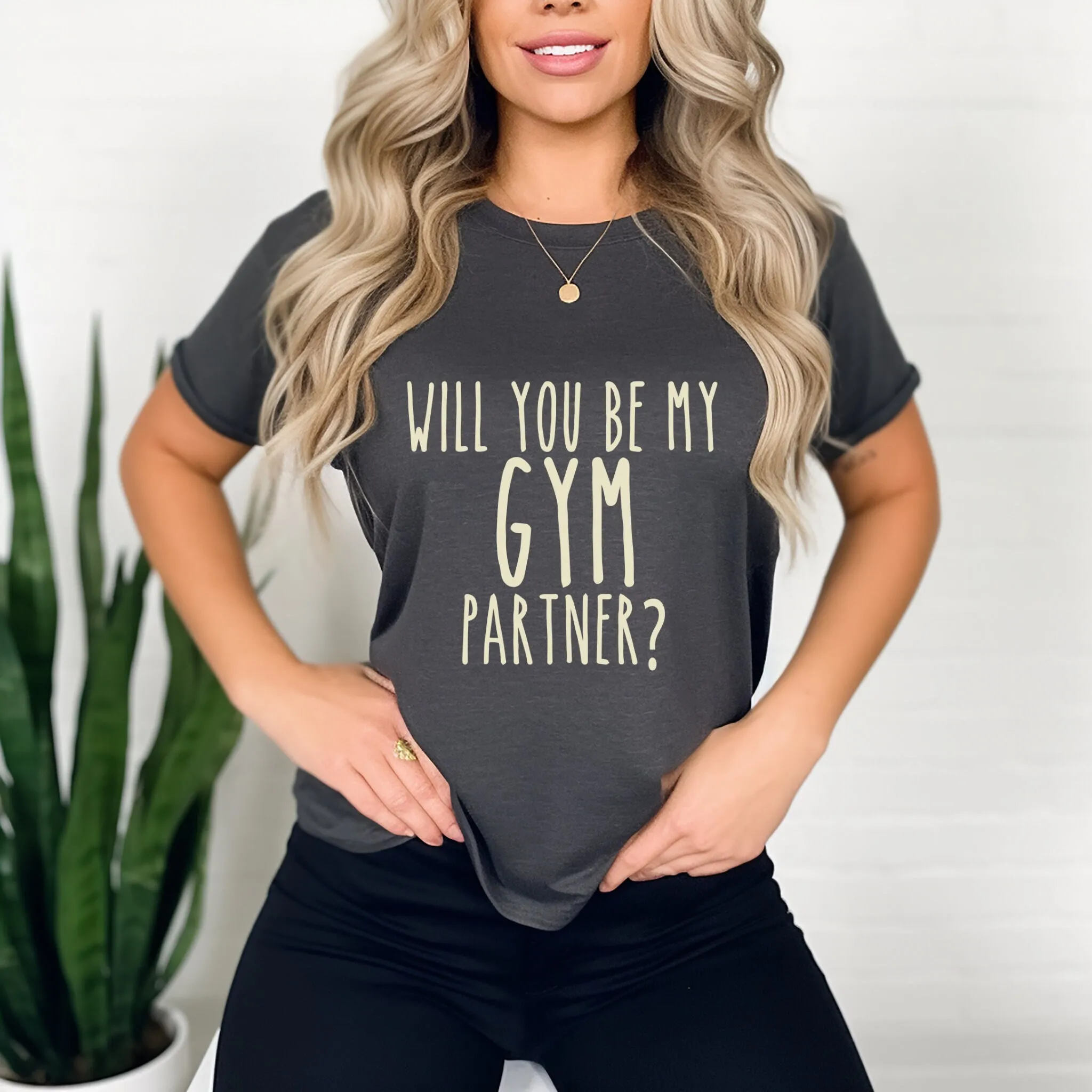 Will You Be My Gym Partner camiseta ropa de levantamiento de pesas para él Día de San Valentín mujeres
