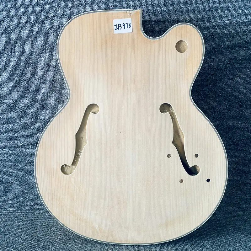 IB978 Genuine EPI Jazz Guitar Full Hollowbody Spruce Top Natural Maple Back&Side No Paints Semi Finishing Guitar Body for DIY