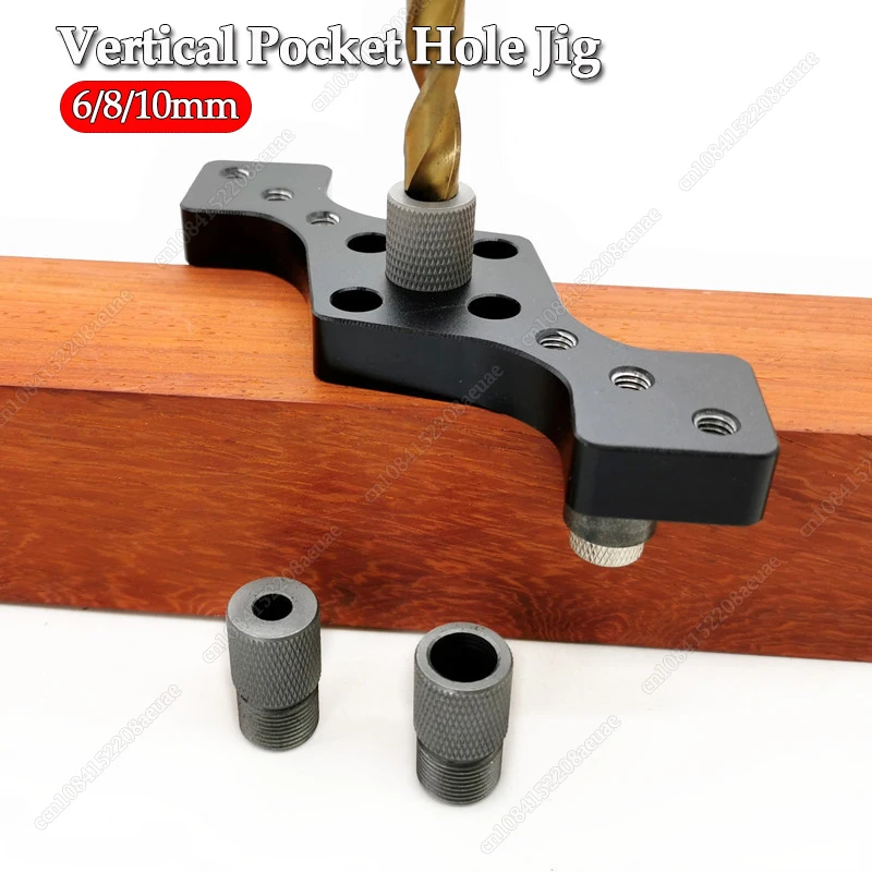 

Red Woodworking 6/8/10mm Vertical Pocket Hole Jig Self Centering Dowel Drill Guide Pin Fixture Sliding Drilling Punch Guide Set