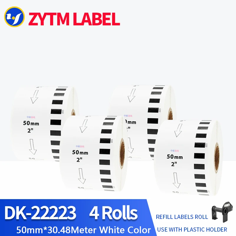 4 Refill Rolls Compatible for Brother Generic DK-22223 DK-11208 DK-11220 DK-22225 Label Thermal Printer