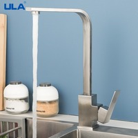 ULA Brushed Kitchen Faucets Hot and Cold Water Kitchen Sink Faucet Stainless Steel Kitchen Mixer Faucet Water Tap Torneira