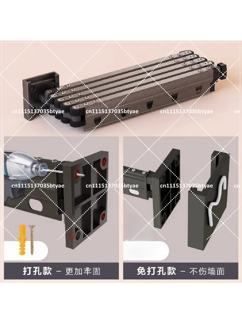 Waterproof Folding Rod Shower Curtain - Invisible Bathroom Partition Dry Wet Separation Blocking Curtain for Bathrooms