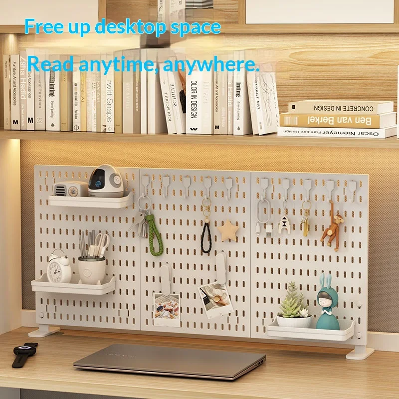 No Drill Clamp Mount Vertical Desktop Pegboard Desk Organizer Office Divider Accessory Storage Board White Black Pro Panel view 3