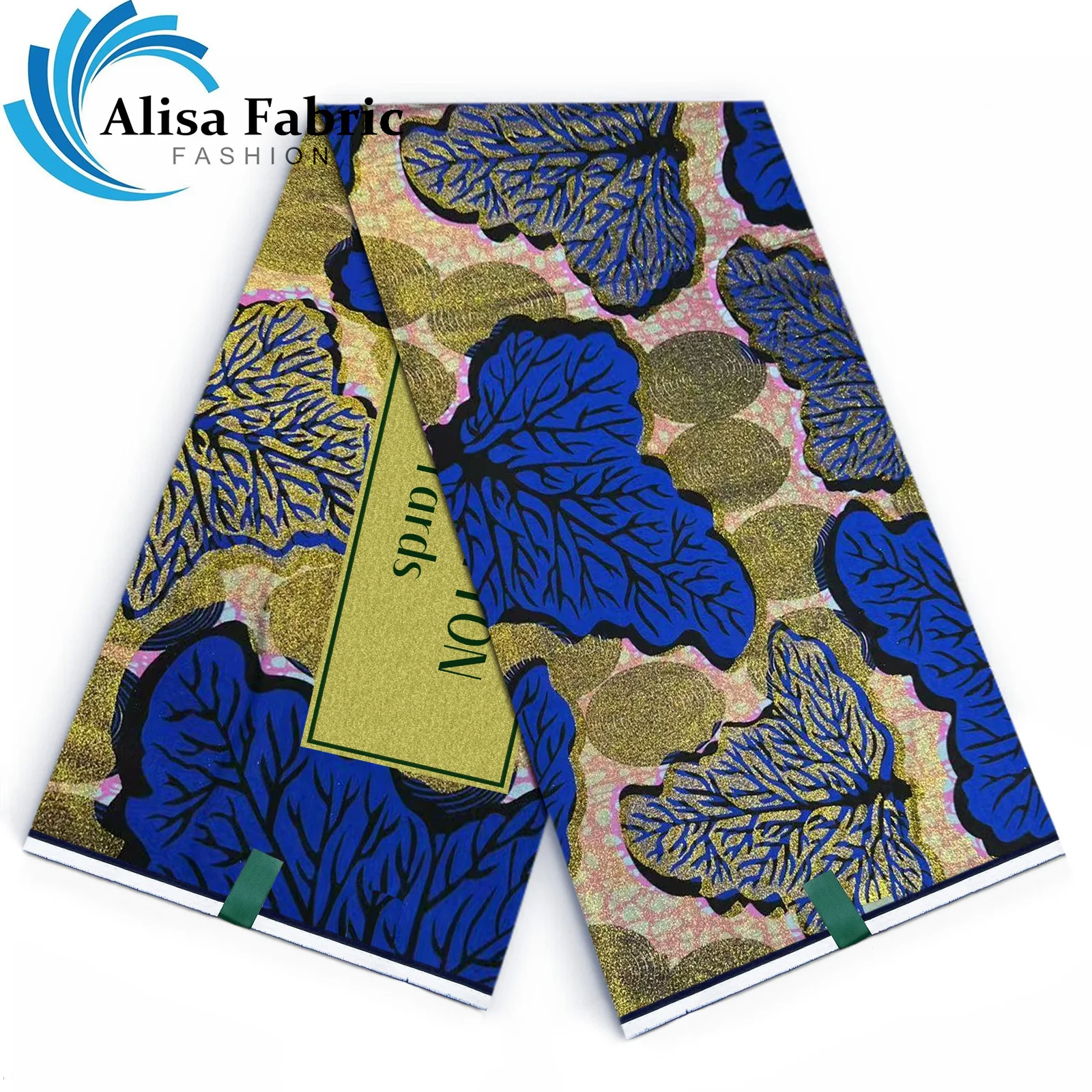 

Grand Super African Wax Print Fabric Cotton 6 Yards High Quality Batik Style Material for Sewing Wedding Dress Clothing